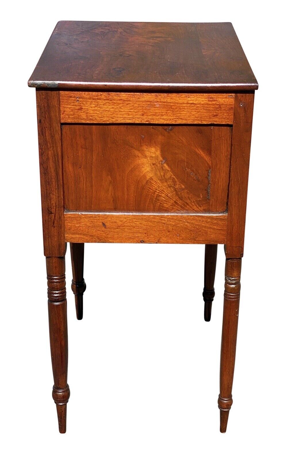 19th C Antique Sheraton Pennsylvania Walnut 2 Drawer Worktable / Nightstand