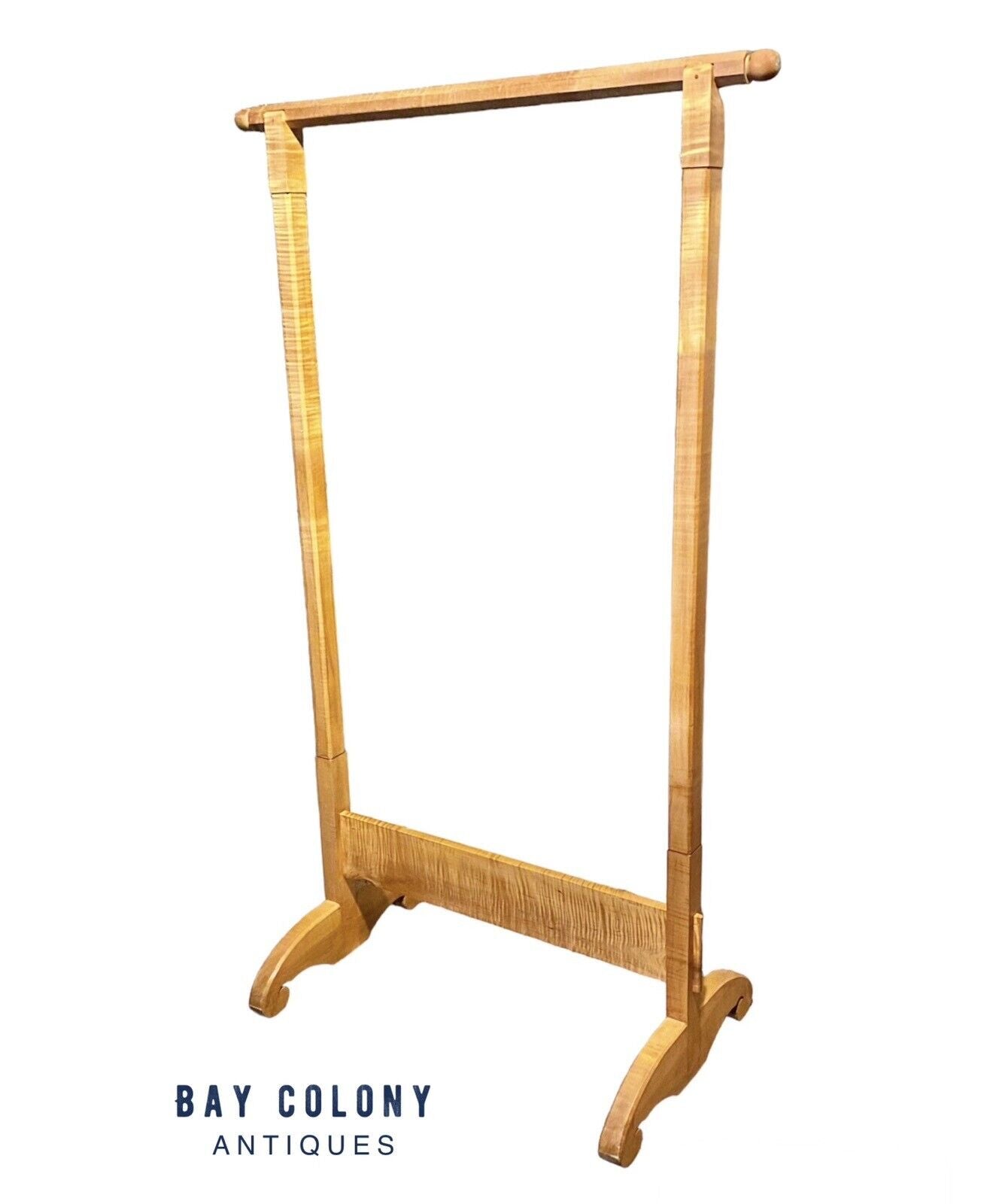 Vintage Tiger Maple Clothes Rack / Garment Rack