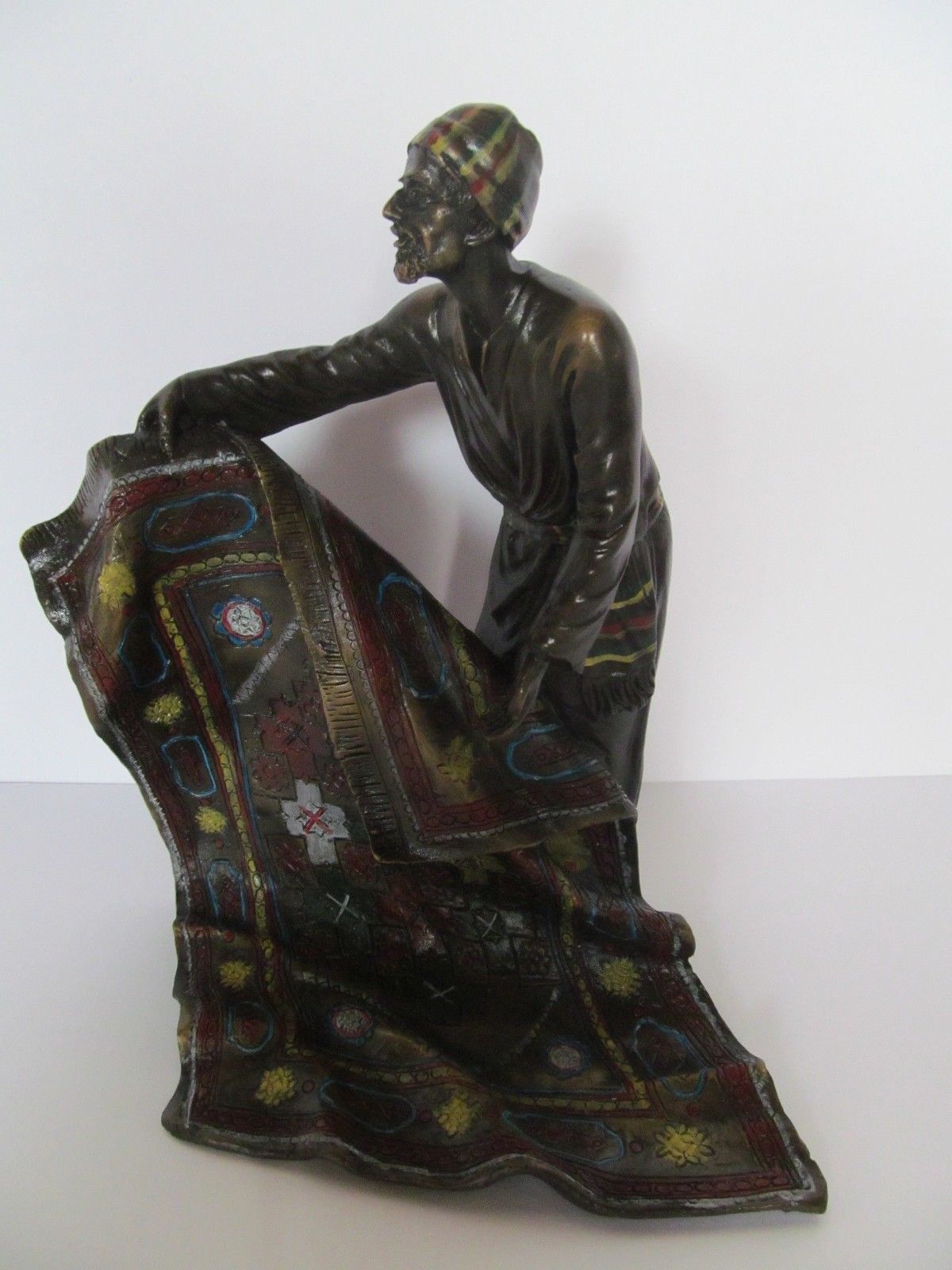 FRANZ BERGMAN "THE CARPET DEALER" AUSTRIAN BRONZE STATUE
