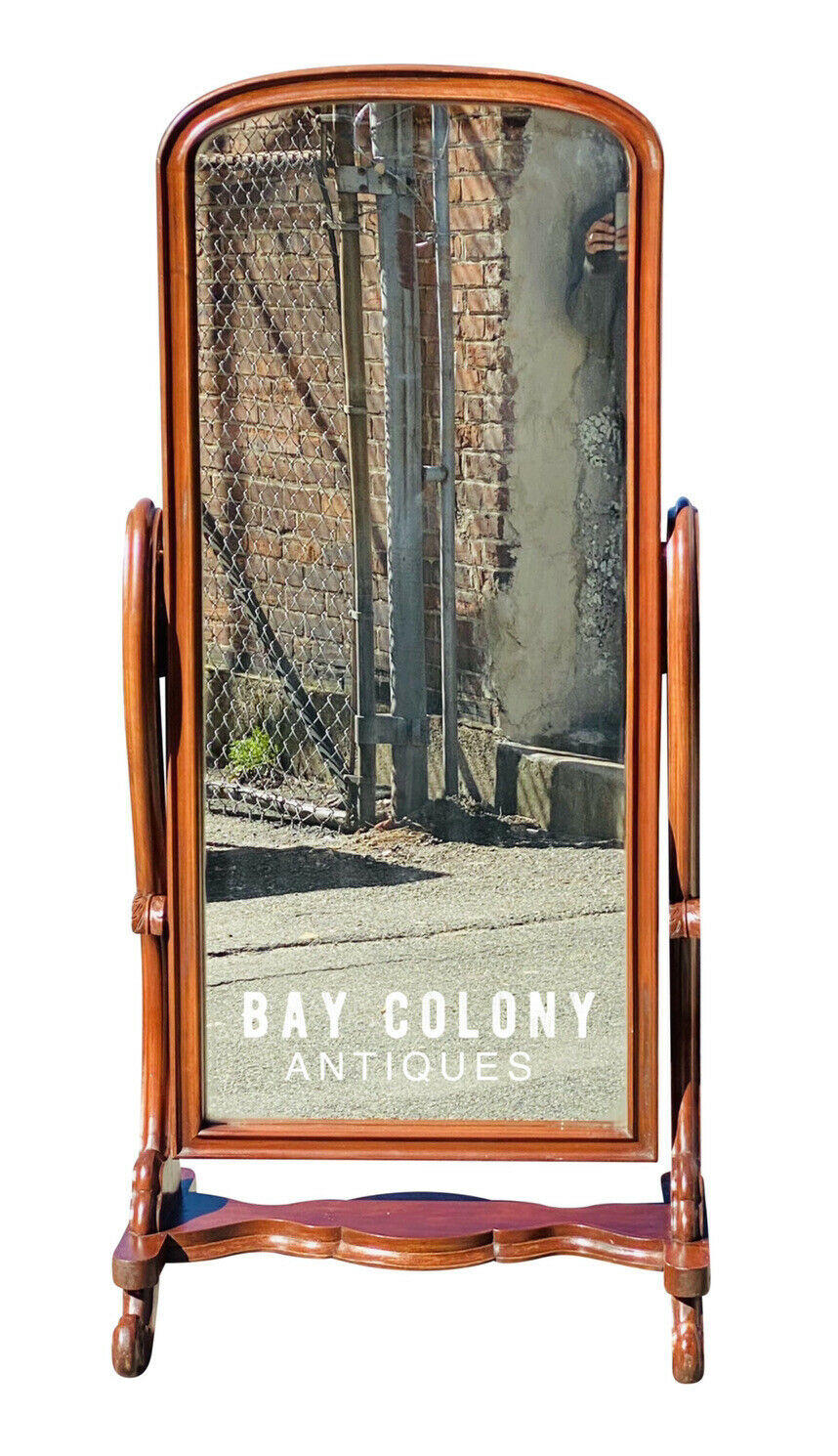19TH C ANTIQUE CLASSICAL MAHOGANY CHEVAL FULL LENGTH DRESSING MIRROR