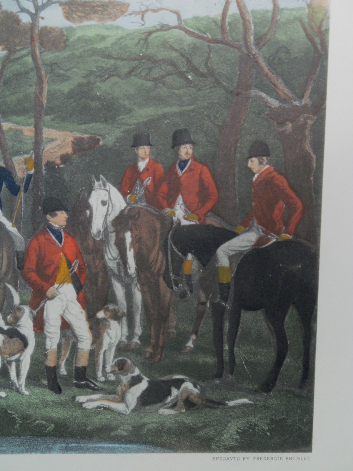 BRITISH FOX HUNT PRINT "SIR RICHARD SUTTON & THE QUORN HOUNDS"