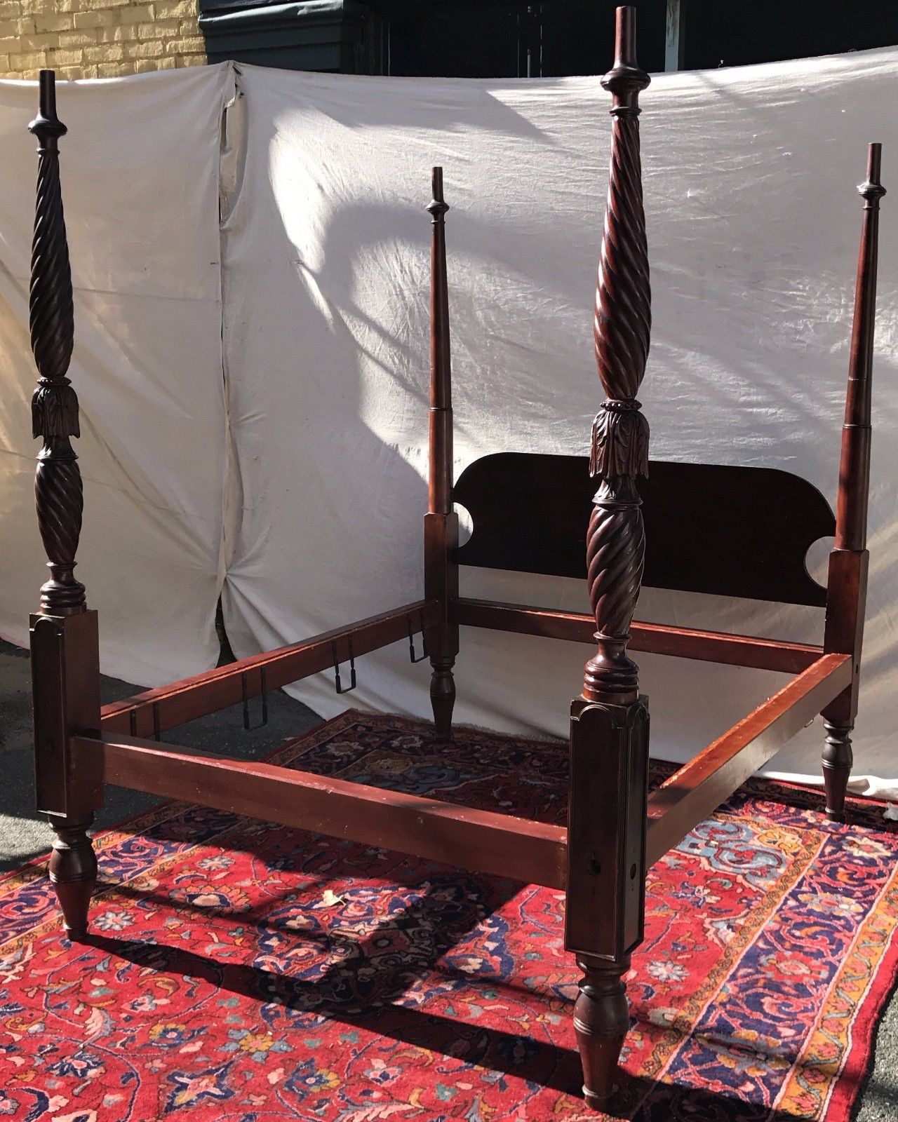 18TH CENTURY SALEM MASSACHUSETTS FOUR TALL POSTER TESTER BED