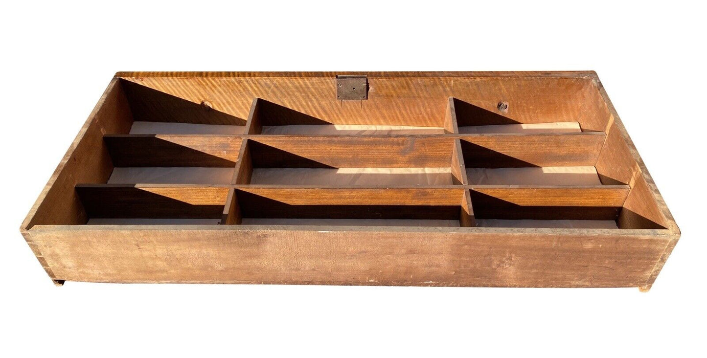 19th C Antique Sheraton Cherry & Tiger Maple Chest of Drawers / Dresser