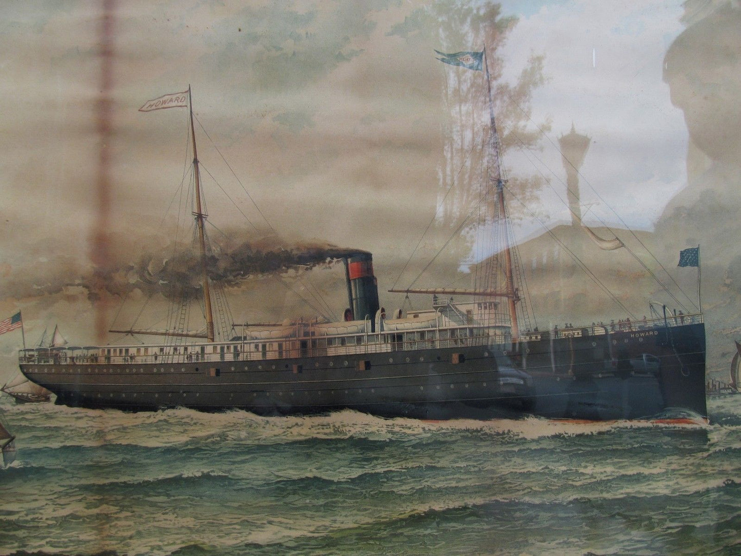 RARE A. HOEN BALTIMORE PRINT OF THE STEAMSHIP HOWARD
