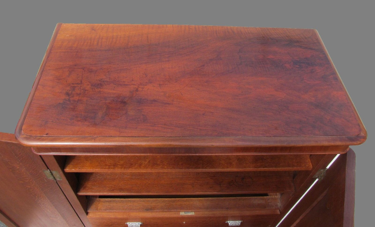 19TH CENTURY VICTORIAN ROSEWOOD OVER SOLID YEW WOOD GENTLEMAN'S WARDROBE