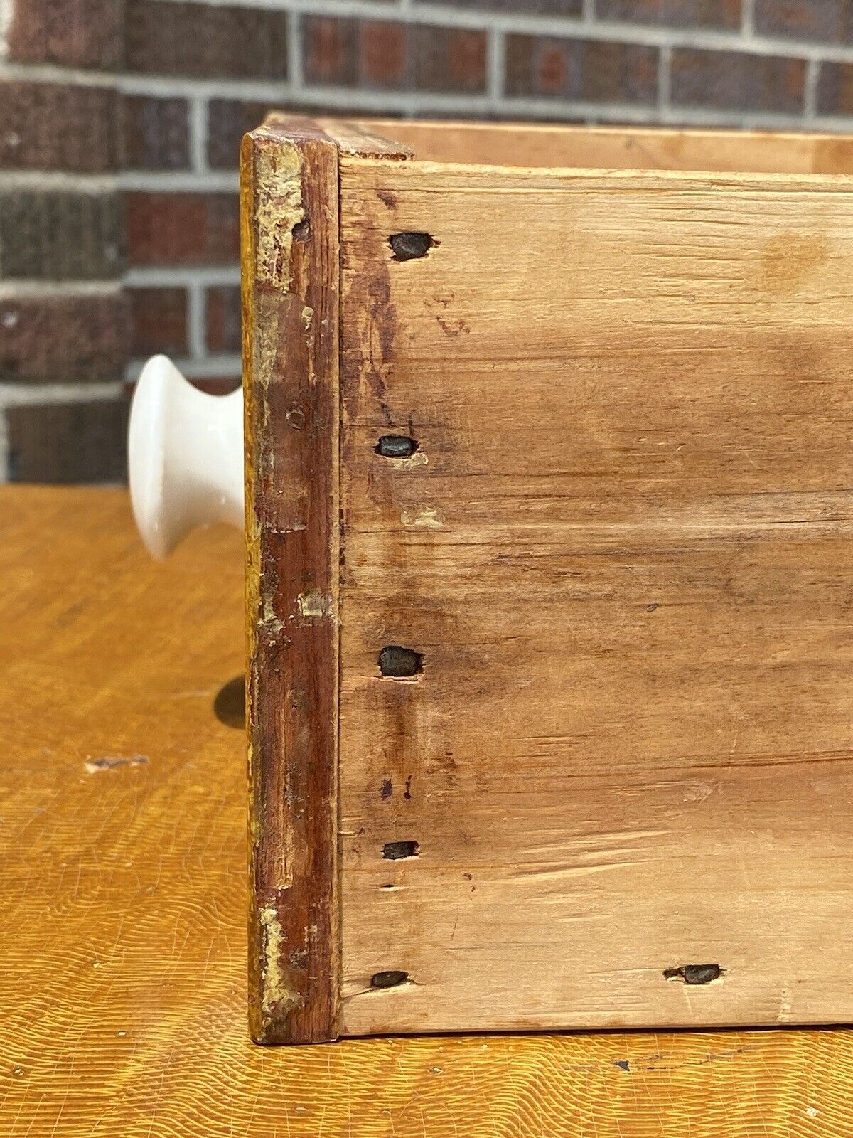 19th Century Grain Painted Antique Chest of Drawers in Desirable Mustard Surface