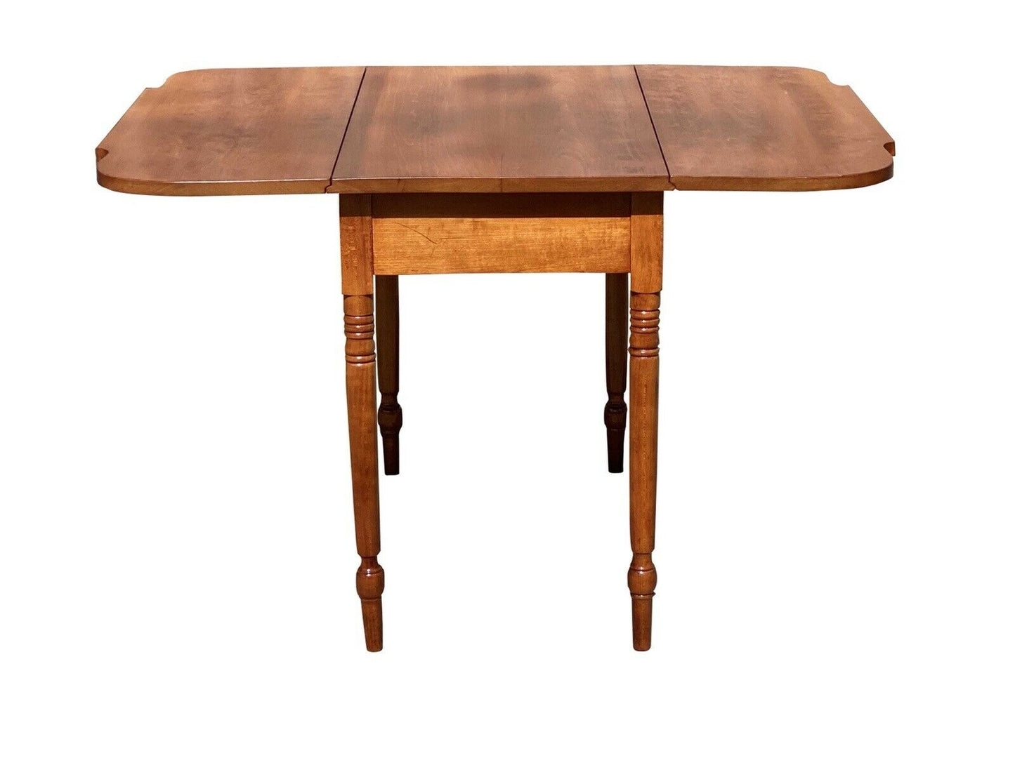 19th C Antique Country Sheraton Cherry Drop Leaf Dining Table