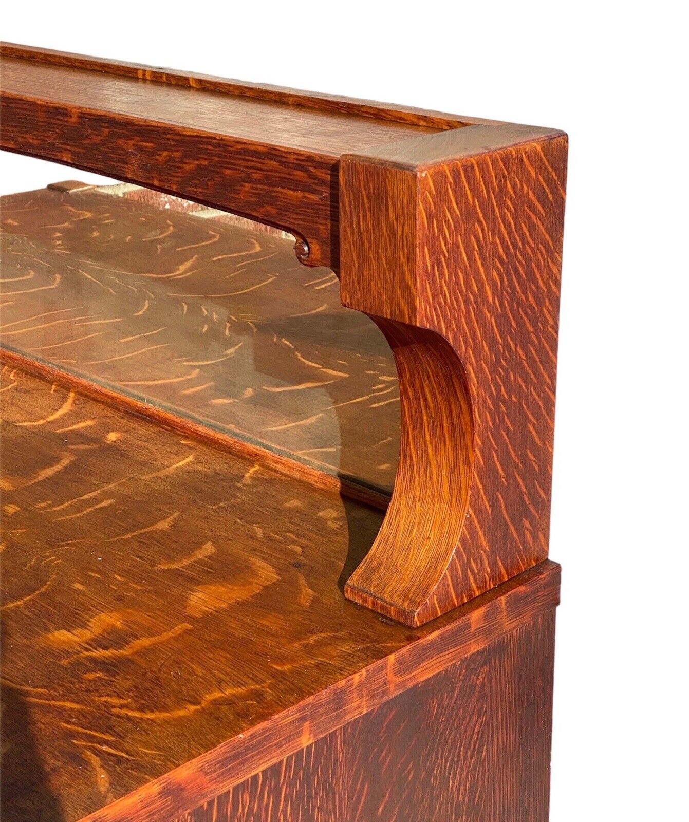 Antique Arts & Crafts Mission Oak Sideboard Buffet With Mirrored Gallery