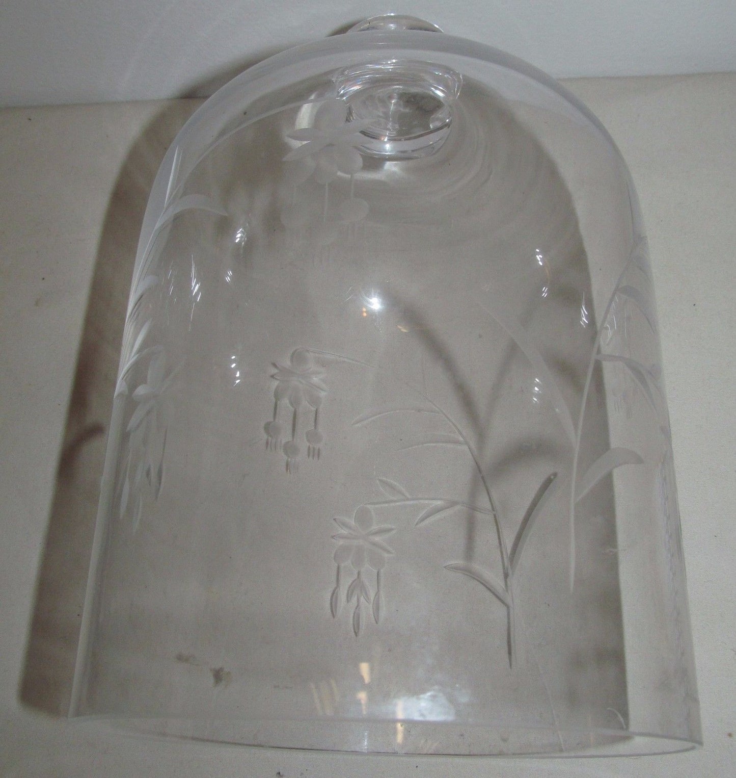 ENGRAVED 10" GLASS CLOCK DOME WITH TOP HANDLE