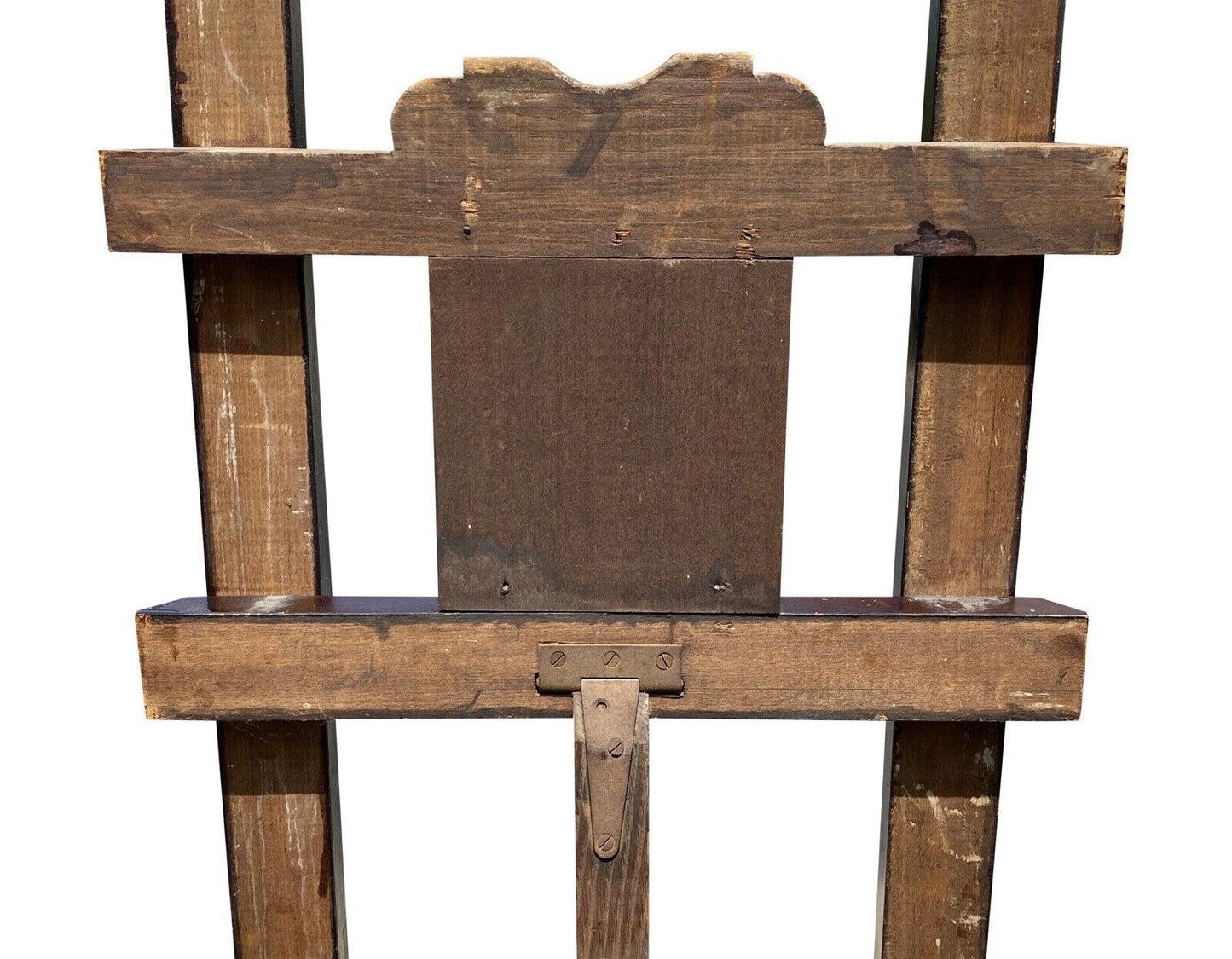 Antique Art Nouveau Fine Art Display Easel in Faux Mahogany Grain Painted Finish