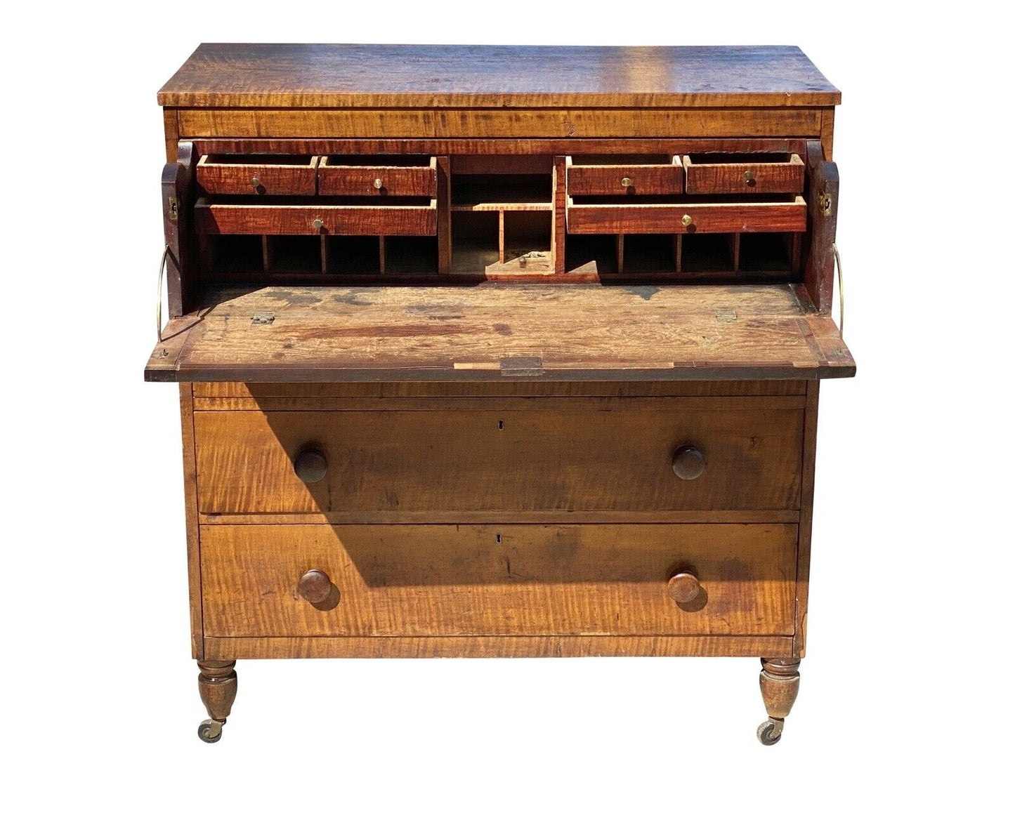 Federal Tiger Maple Country Butler's Desk in Original Surface Circa 1790 - 1810