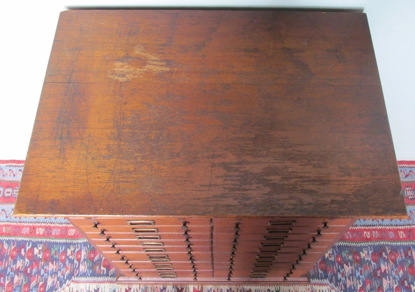 24 DRAWER VICTORIAN SOLID TIGER OAK HARDWARE CABINET-EXCELLENT PIECE!