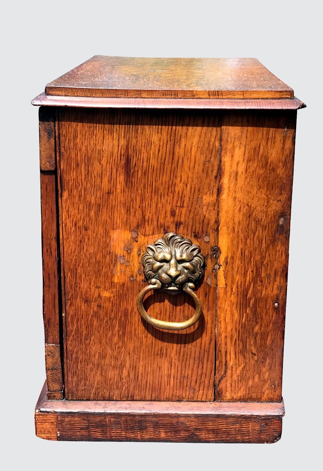 19TH C. ENGLISH TIGER OAK VICTORIAN DESK TOP LETTER / DOCUMENT BOX