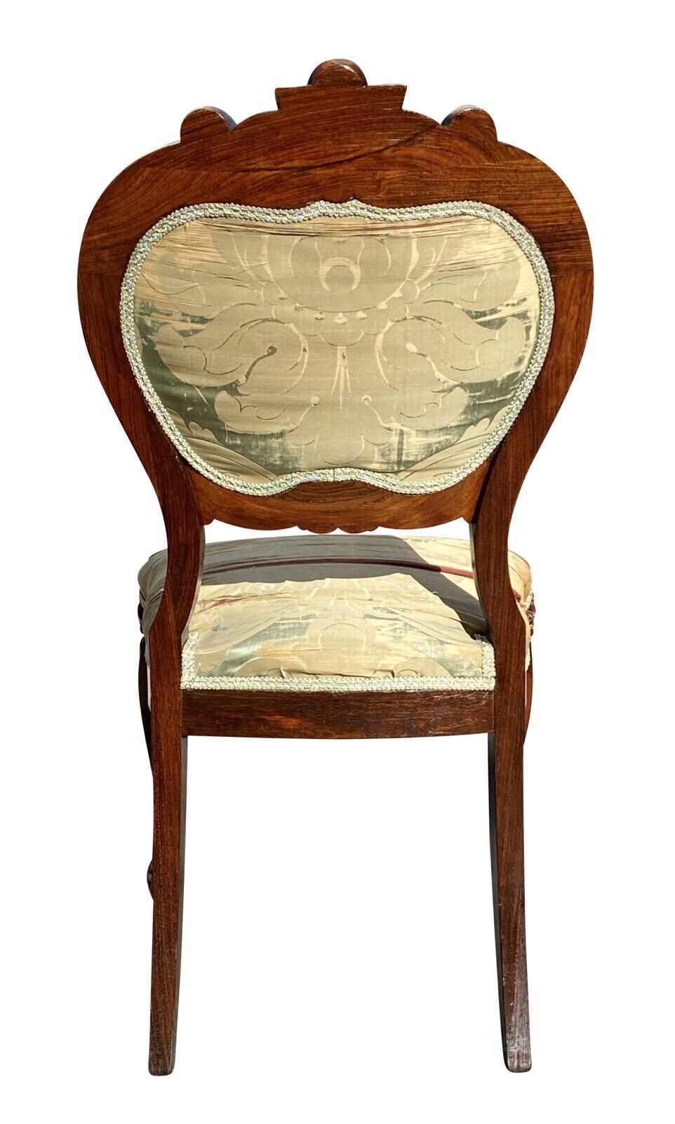 19th C Antique Rococo Carved Rosewood Parlor Chair