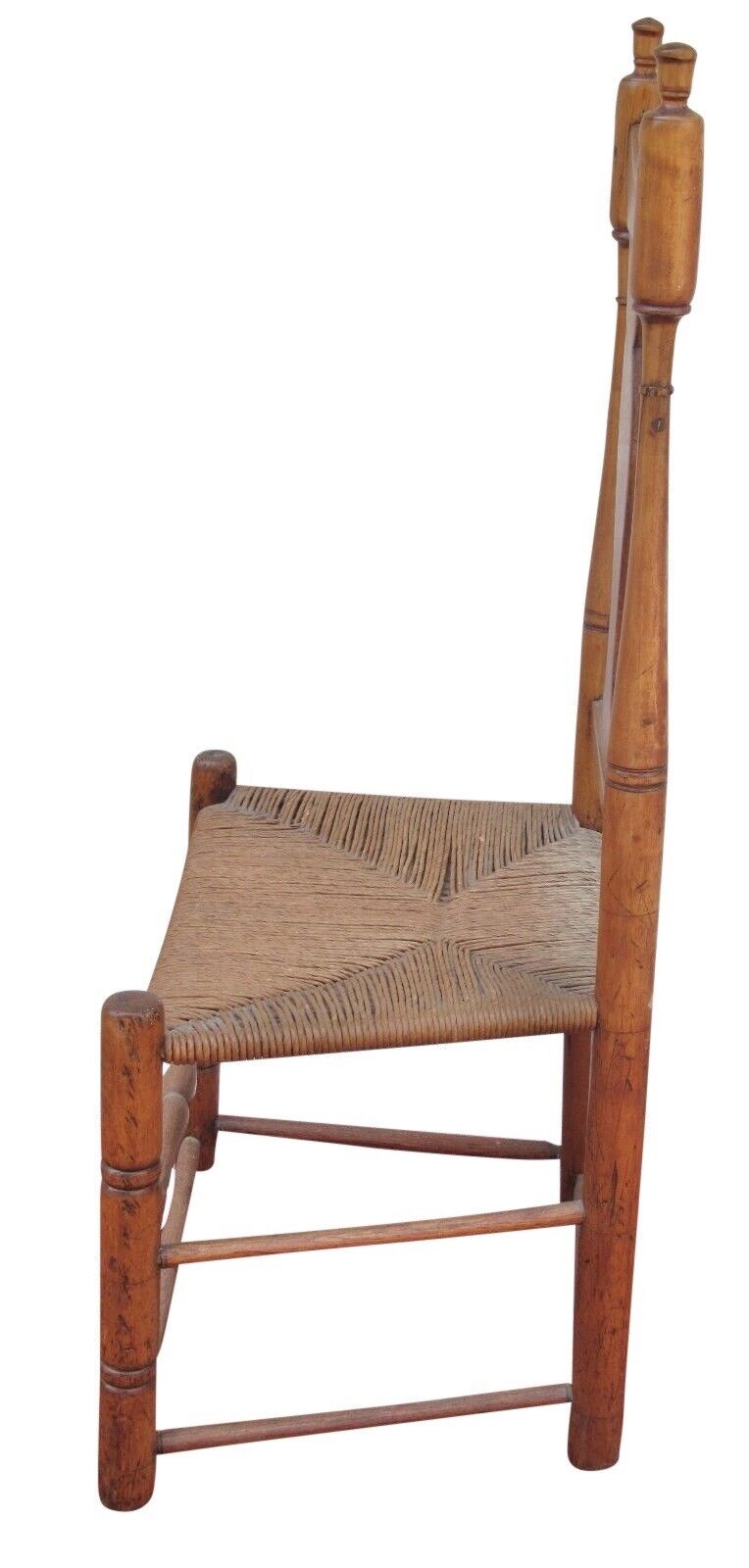 18th Century New England Queen Anne Side Chair With Yolk Crest & Button Feet
