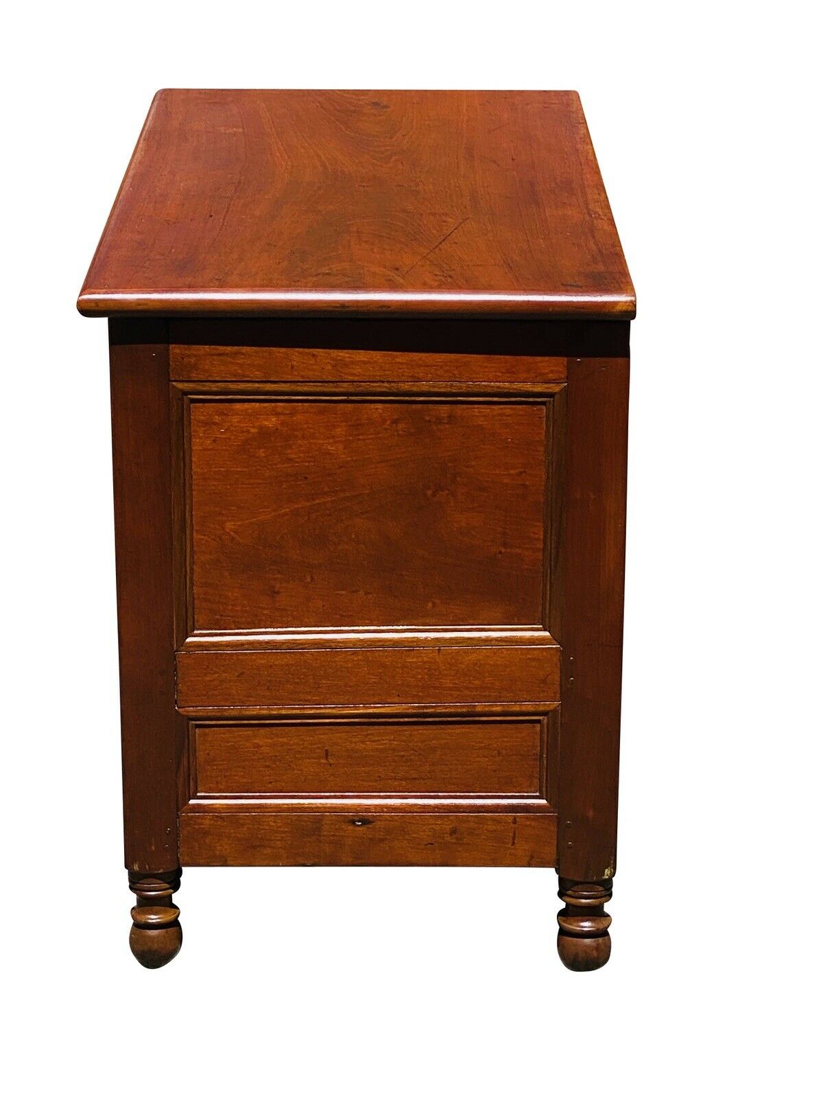 19TH C ANTIQUE FEDERAL PERIOD PENNSYLVANIA CHERRY 2 DRAWER BLANKET BOX