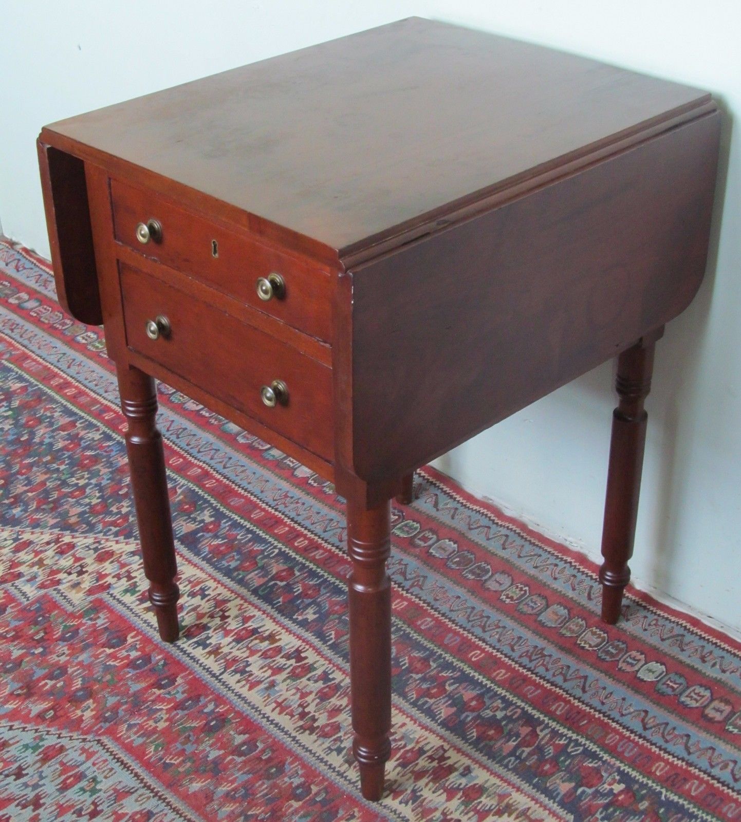 EARLY 19TH CENTURY SHERATON MID ATLANTIC CHERRY WORK TABLE