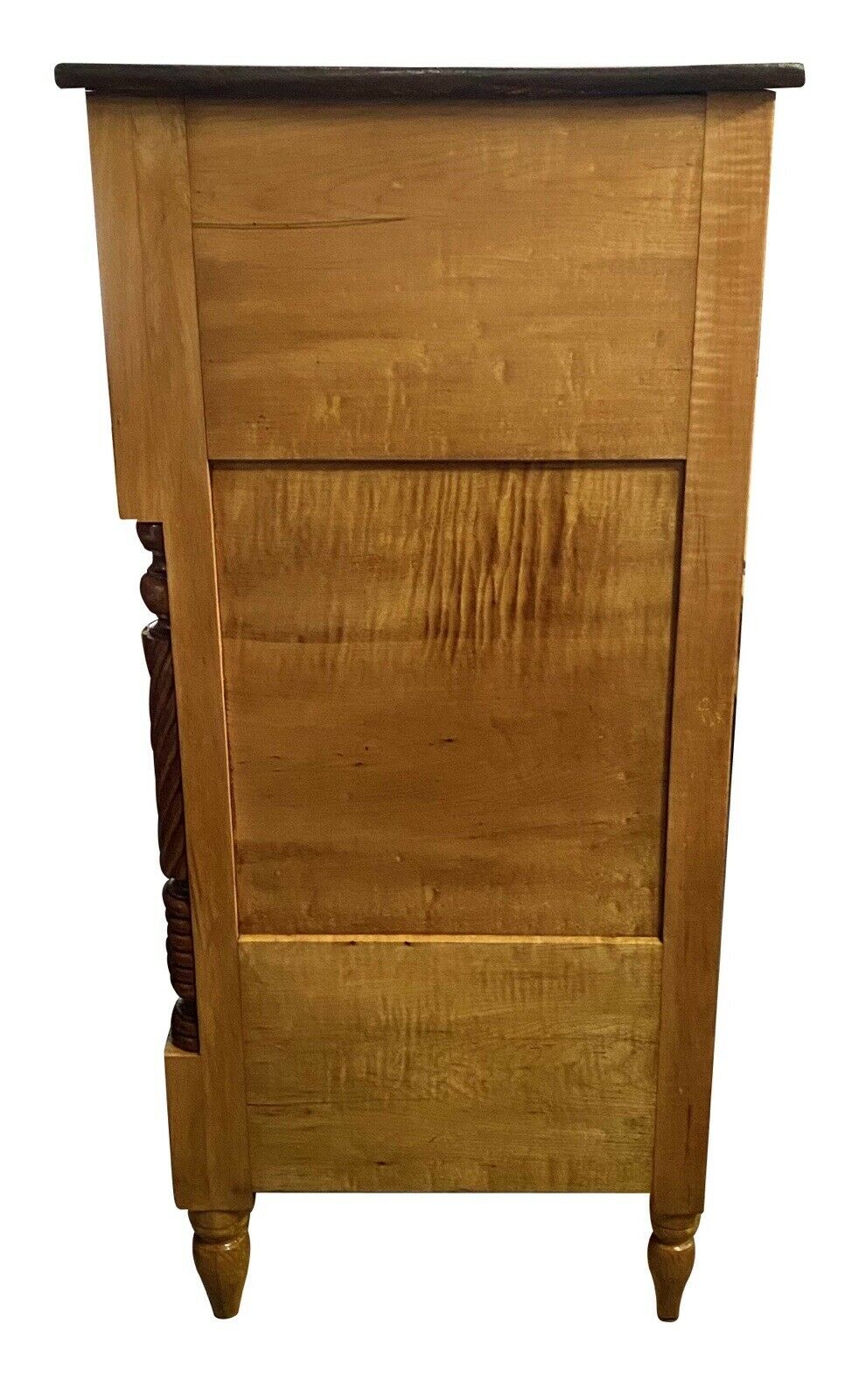 19th C Antique Pennsylvania Sheraton Cherry & Tiger Maple Dresser / Chest