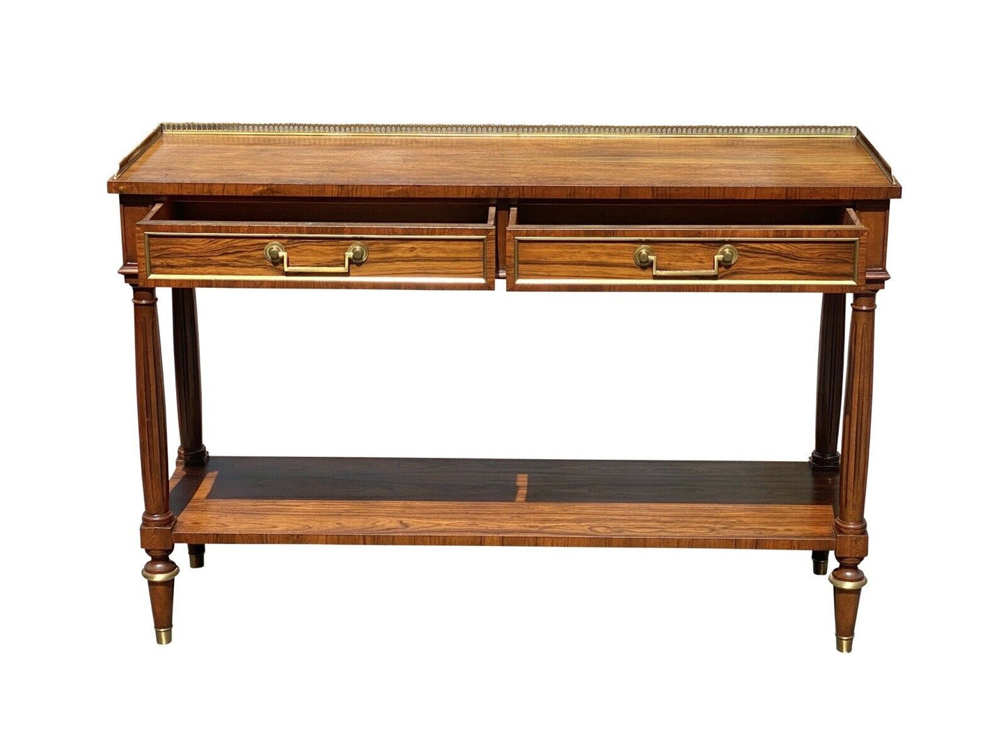 Vintage Rosewood French Directoire Style Console Table by Baker - Brass Gallery