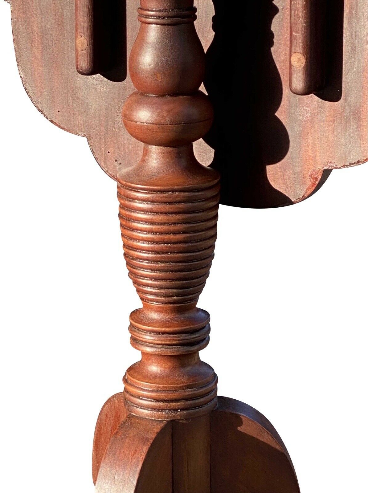 19th C Antique Federal Period Mahogany Tilt Top Table / Candle Stand