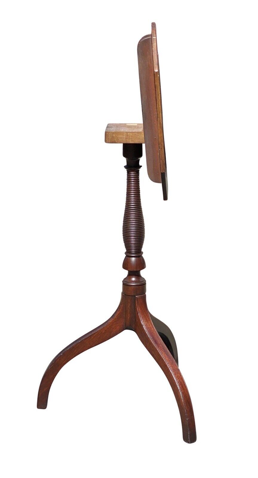 18th C Antique Federal Period Virginia Walnut Tilt Top Candle Stand