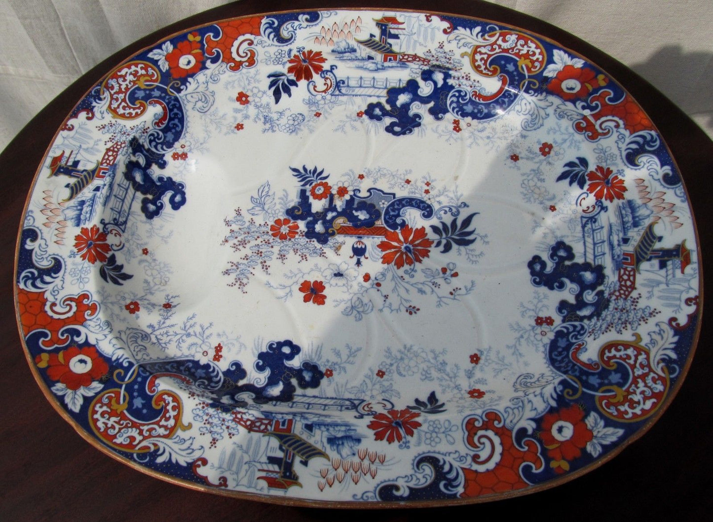 EXCELLENT WRS & CO IMPERIAL STONE JAPANNED FOOTED WELL PLATTER CIRCA 1830