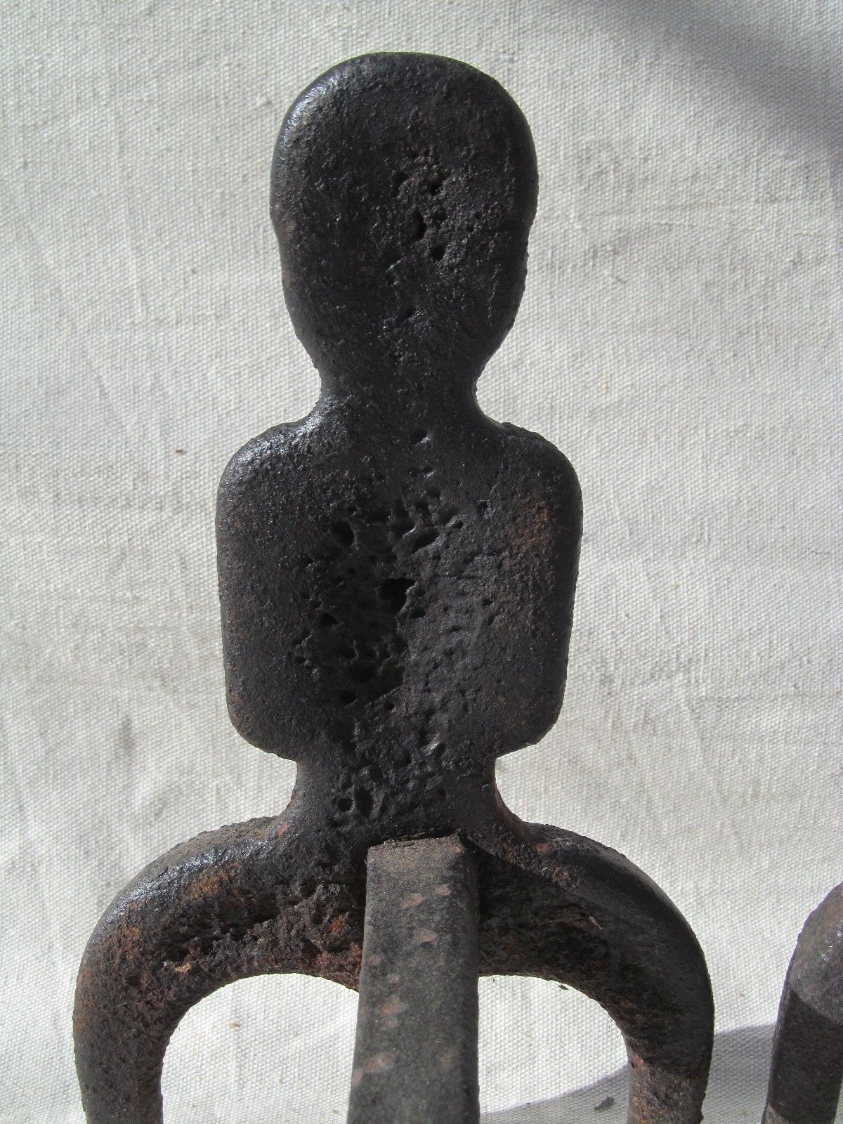 18TH CENTURY PUDDLE CAST FEMALE FORM ANDIRONS ATTRIBUTED TO JOSEPH WEBB BOSTON