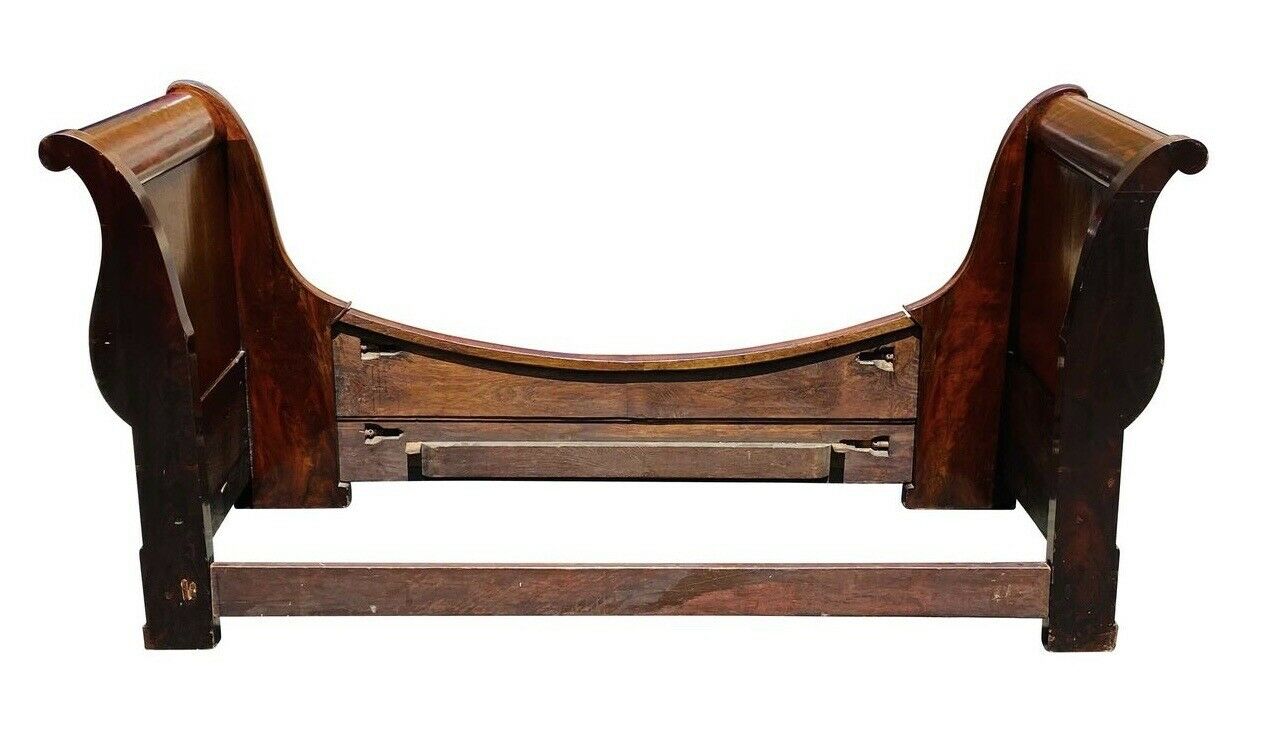19th C Antique French Empire / Classical Period Mahogany Day Bed / Sofa