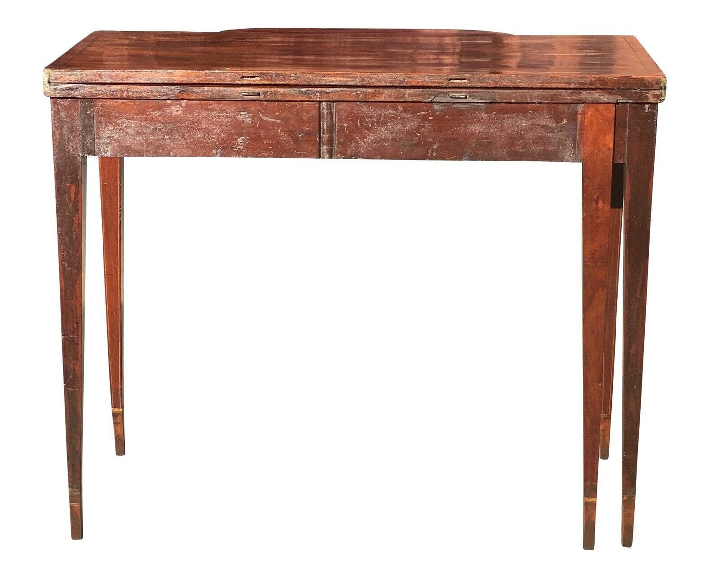19th C Antique Mahogany Federal Period Card Table / Game Table - Daniel Clay