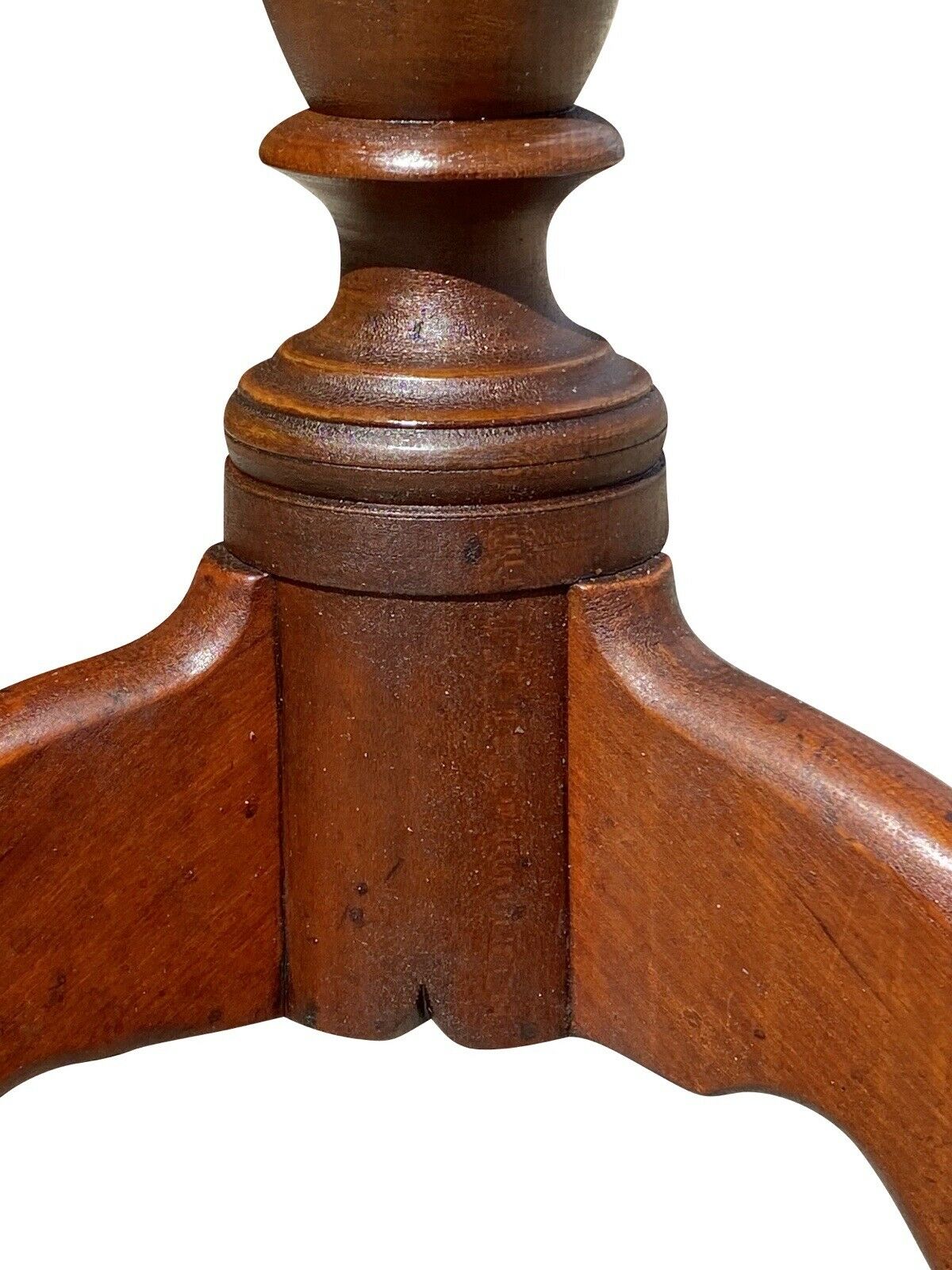18th C Antique Queen Anne New England Country Cherry Candlestand / End Table
