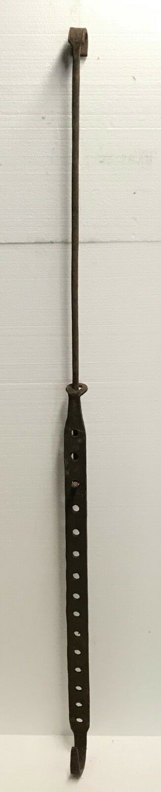 EARLY 19TH C CAST IRON & WROUGHT IRON ADJUSTABLE TRAMMEL
