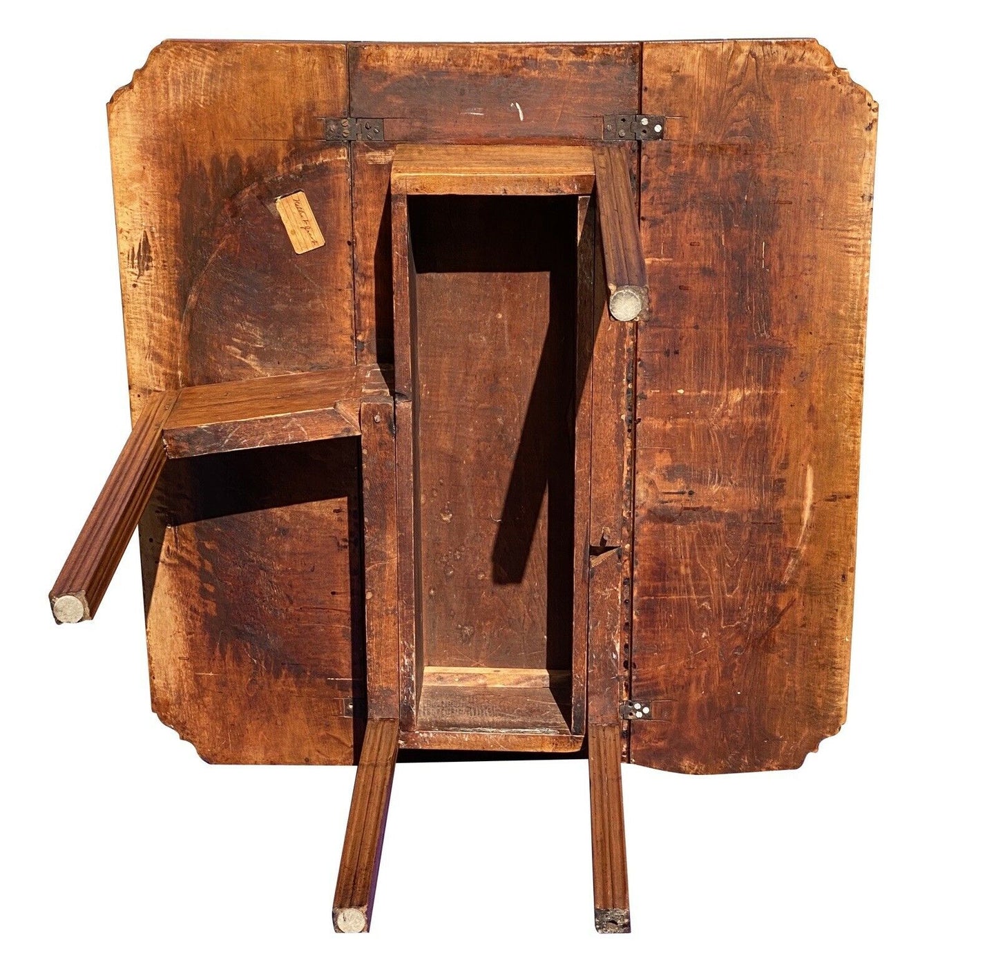 18th C Antique New England Chippendale Tiger Maple Drop Leaf Dining Table