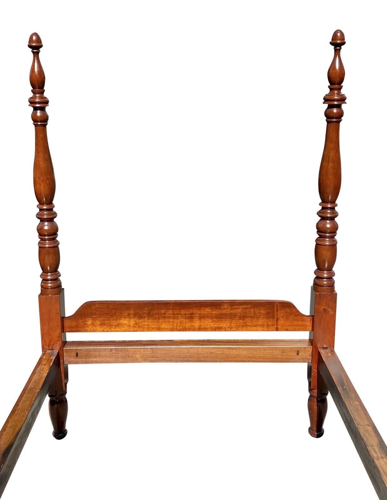 Late 18th Century Federal Antique Sheraton Cherry Four Poster Bed With Acorn Top