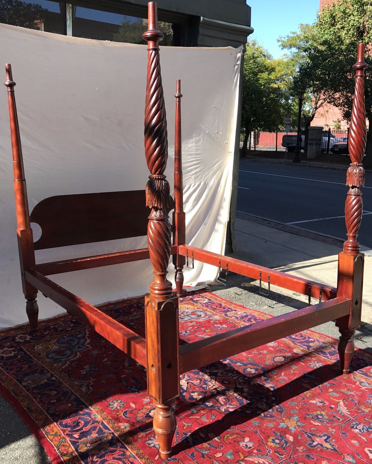 18TH CENTURY SALEM MASSACHUSETTS FOUR TALL POSTER TESTER BED