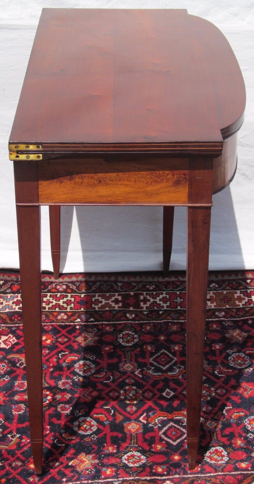 18TH CENTURY FEDERAL PORTSMOUTH NH  DUNLAP GAME TABLE-TIGER MAPLE & FLAME BIRCH