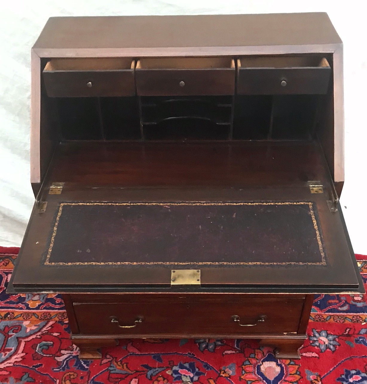 ANTIQUE CHINESE CHIPPENDALE STYLED MAHOGANY DESK IN DESIRABLE SIZE