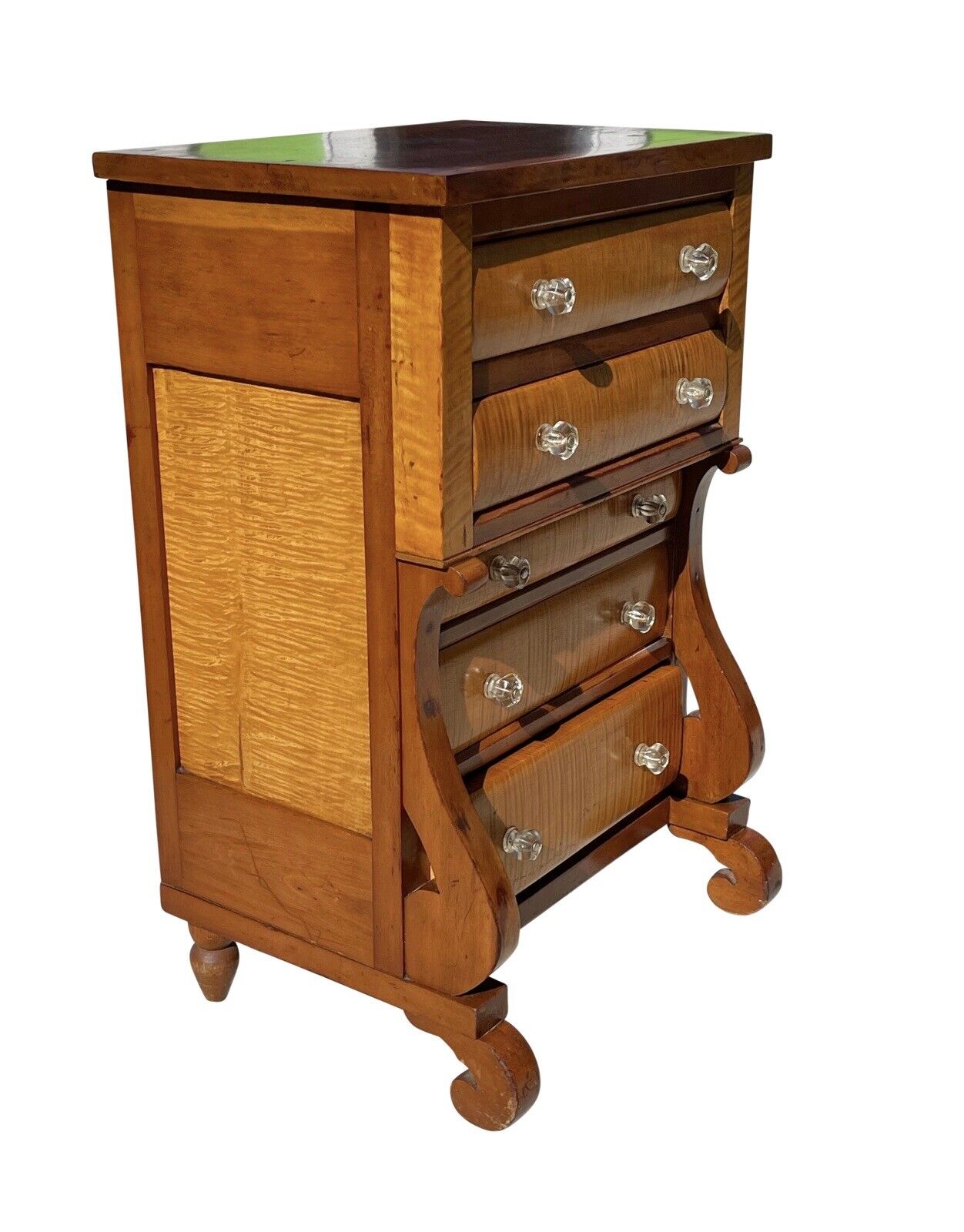 Antique Pennsylvania Empire Cherry & Tiger Maple Diminutive Chest / Dresser