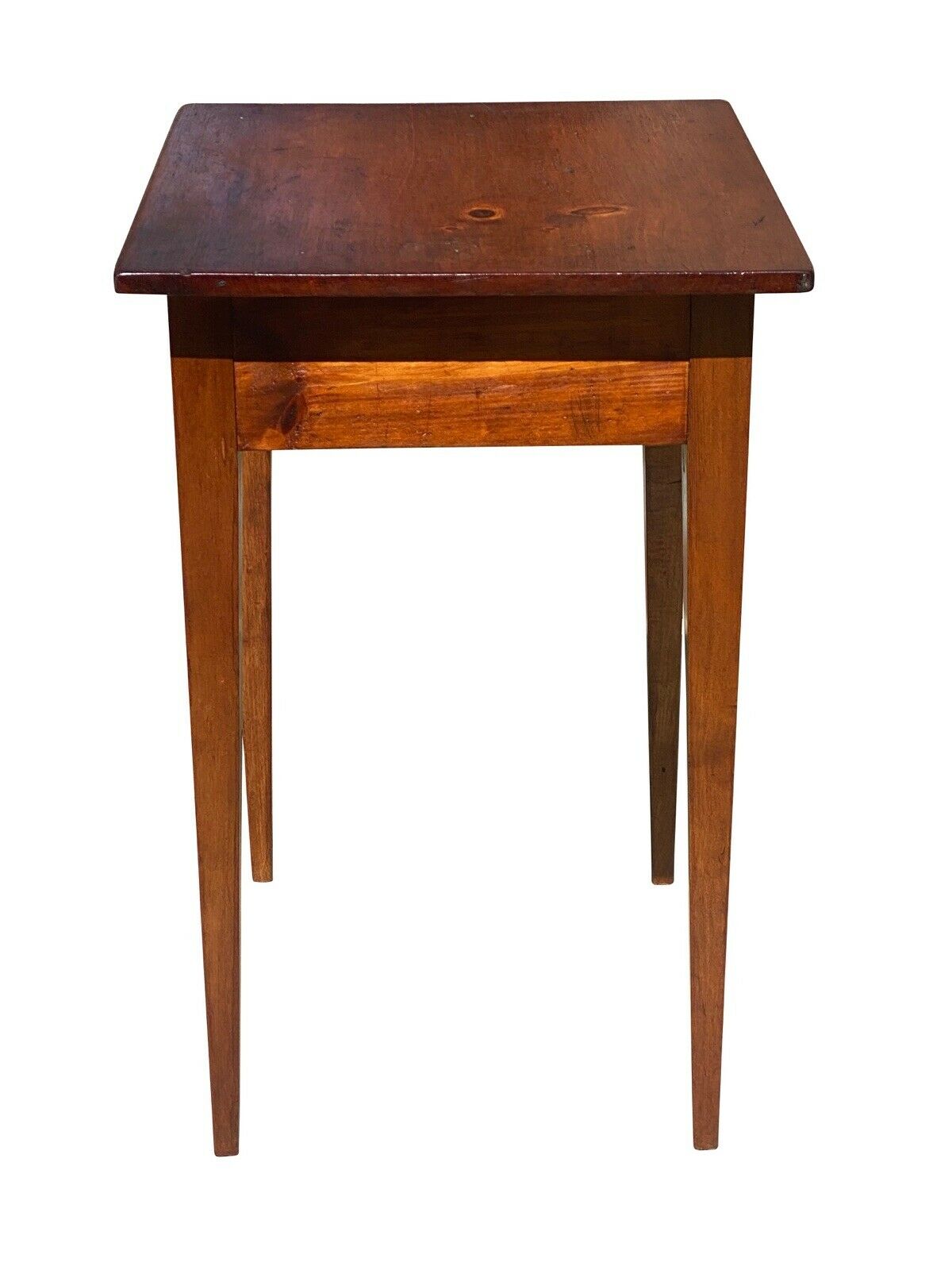 19TH C ANTIQUE NEW ENGLAND FEDERAL PERIOD PINE WORK TABLE / NIGHT STAND