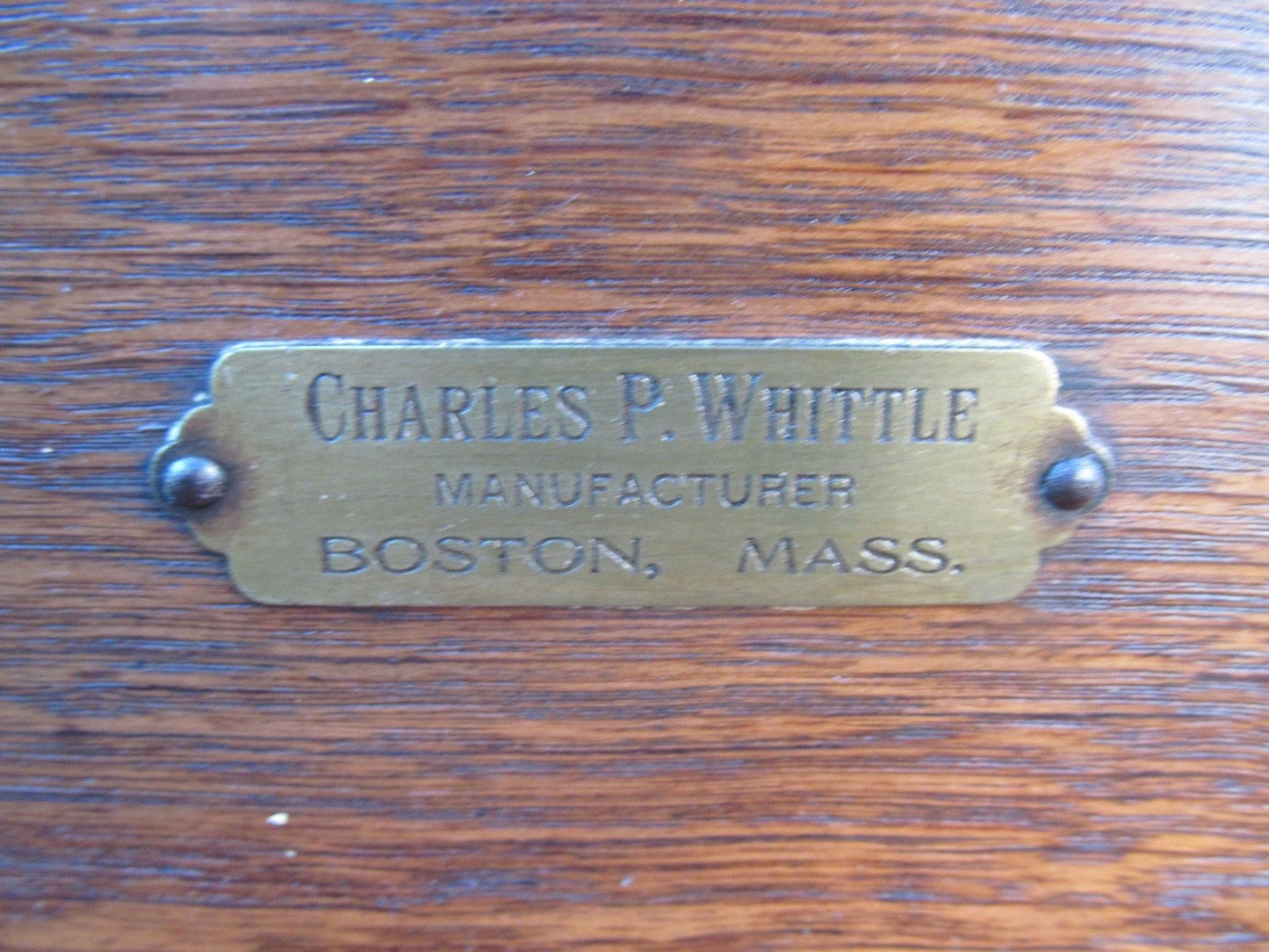 VICTORIAN OAK DISPLAY CASE BY CHARLES P. WHITTLE BOSTON