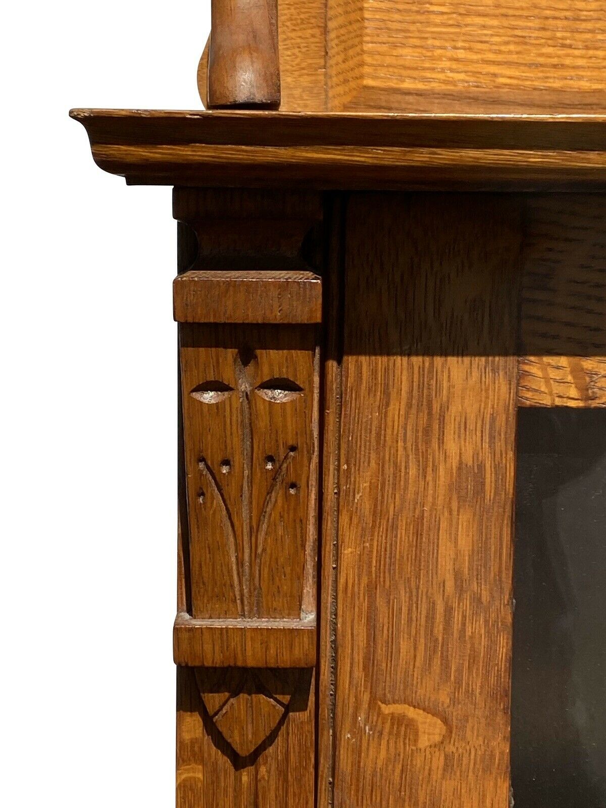 19TH C ANTIQUE TIGER OAK SINGLE DOOR VICTORIAN BOOKCASE ~ EXCEPTIONALLY CLEAN