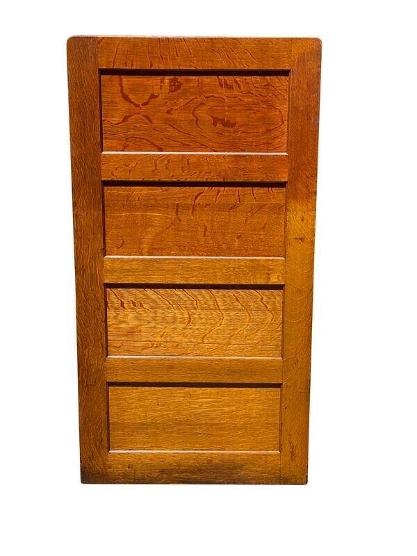 20TH C ANTIQUE ARTS & CRAFTS LIBRARY BUREAU 4 DRAWER TIGER OAK FILE CABINET