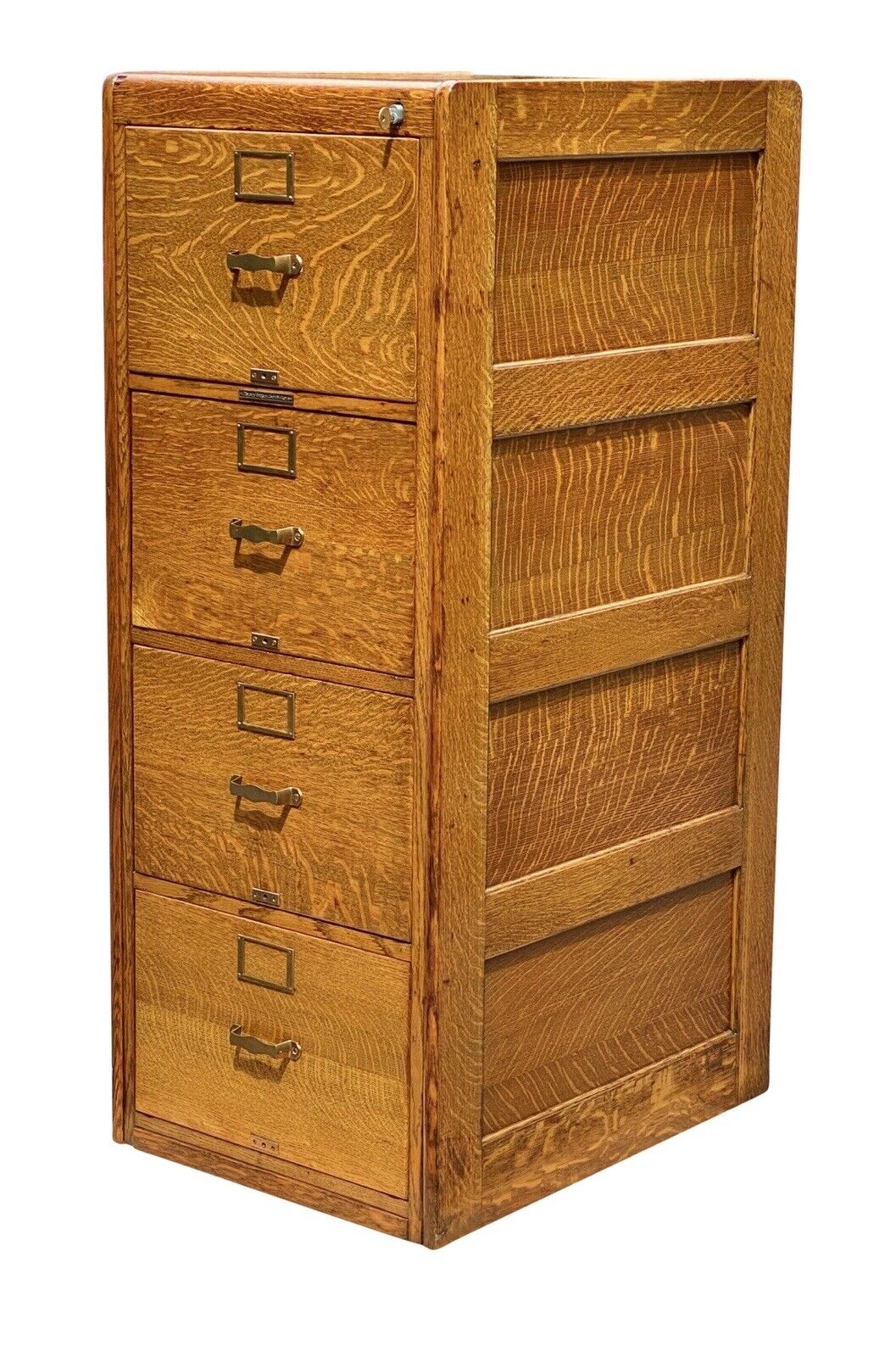 Antique Arts & Crafts Tiger Oak Legal Size File Cabinet - Library Bureau Makers