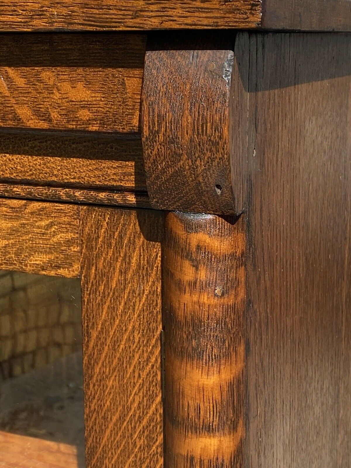 20TH C ANTIQUE TIGER OAK DOUBLE DOOR BOOKCASE / CABINET ~ BLANCHARD HAMILTON