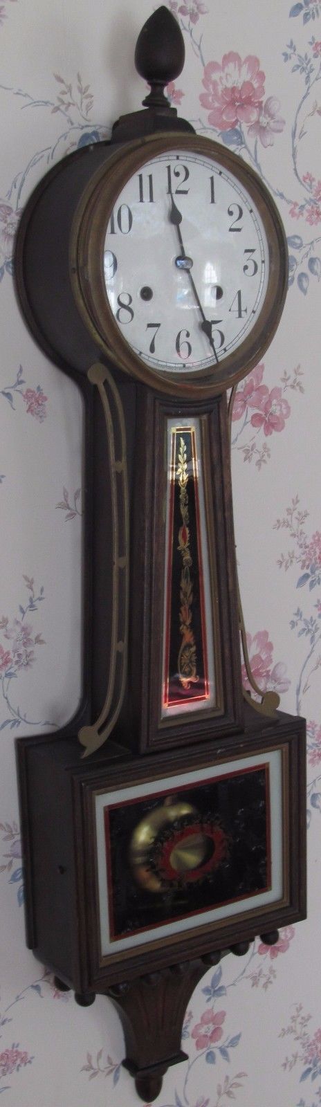 LARGE ANTIQUE BANJO CLOCK BY THE WATERBURY CLOCK COMPANY WILLARD SERIES