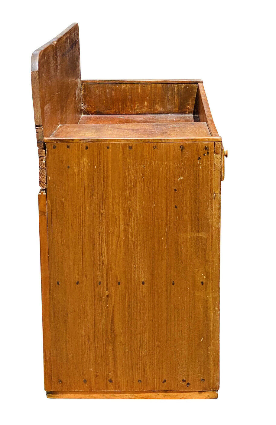 19TH C ANTIQUE COUNTRY PRIMITIVE PUMPKIN PINE DRY SINK ~ SIDEBOARD / SERVER