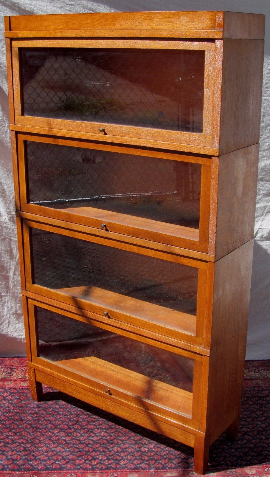ARTS & CRAFTS GLOBE WERNICKE TIGER OAK MISSION BARRISTER BOOKCASE-EXTRA CHOICE