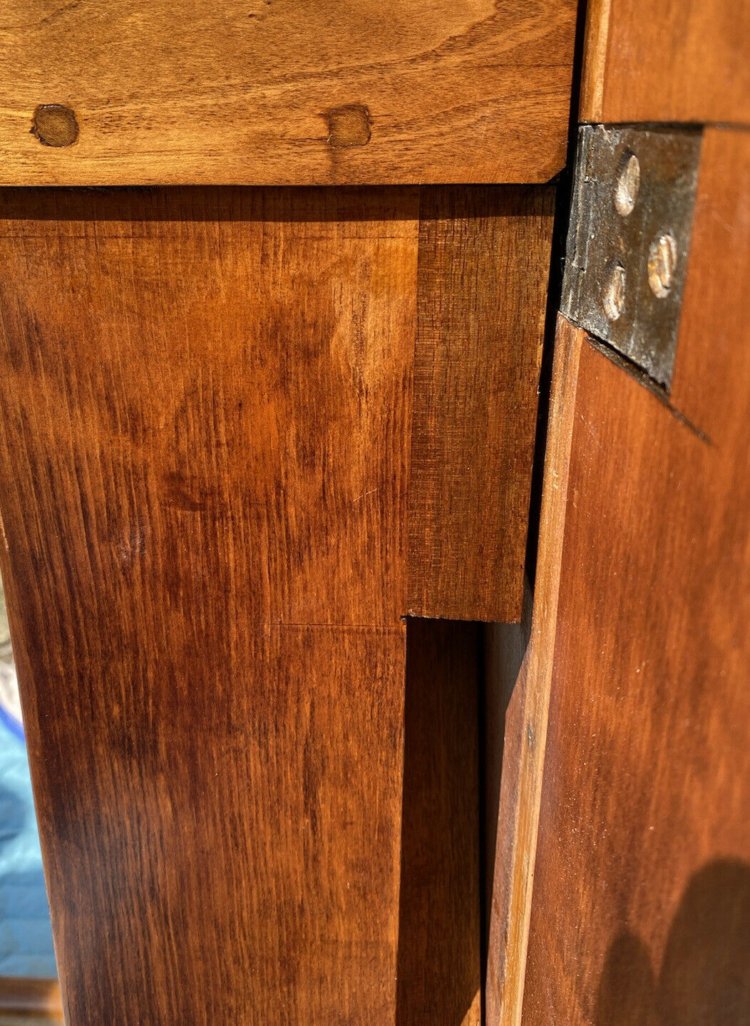 19th C Antique Country Sheraton Cherry Drop Leaf Dining Table