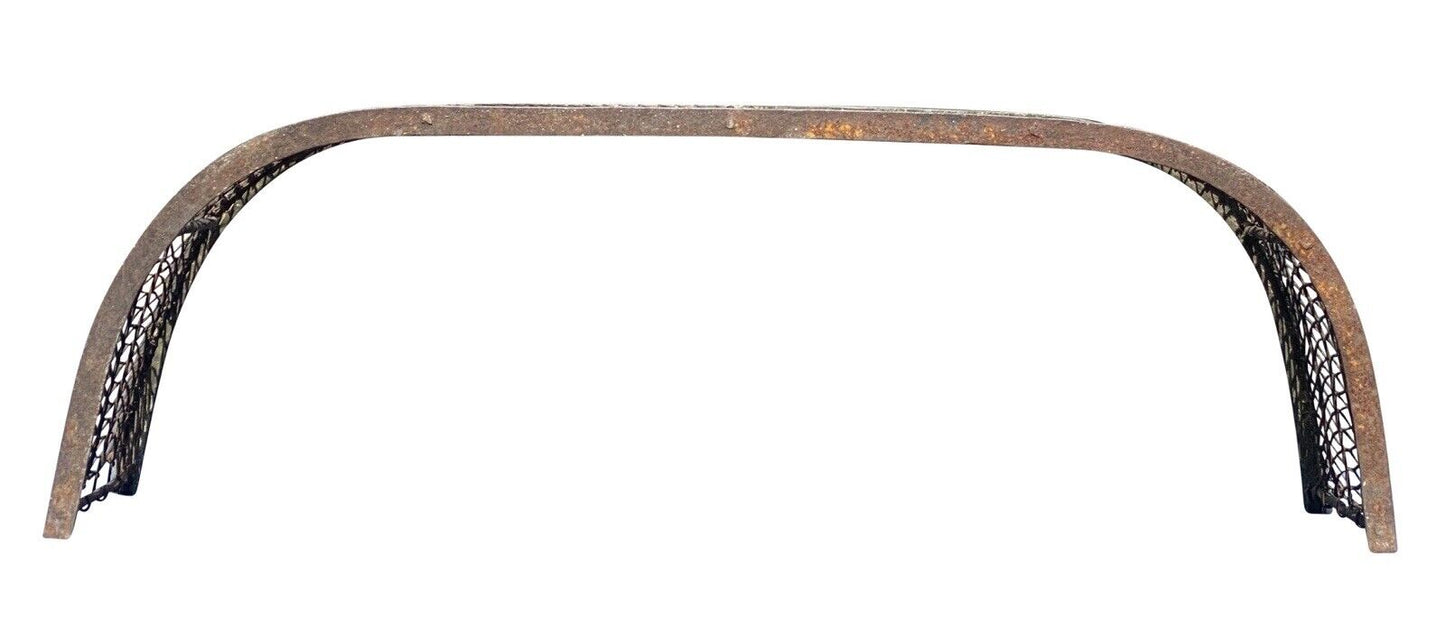 18th C Antique Federal Period Brass & Iron Fireplace Fender - 33 1/2" Wide