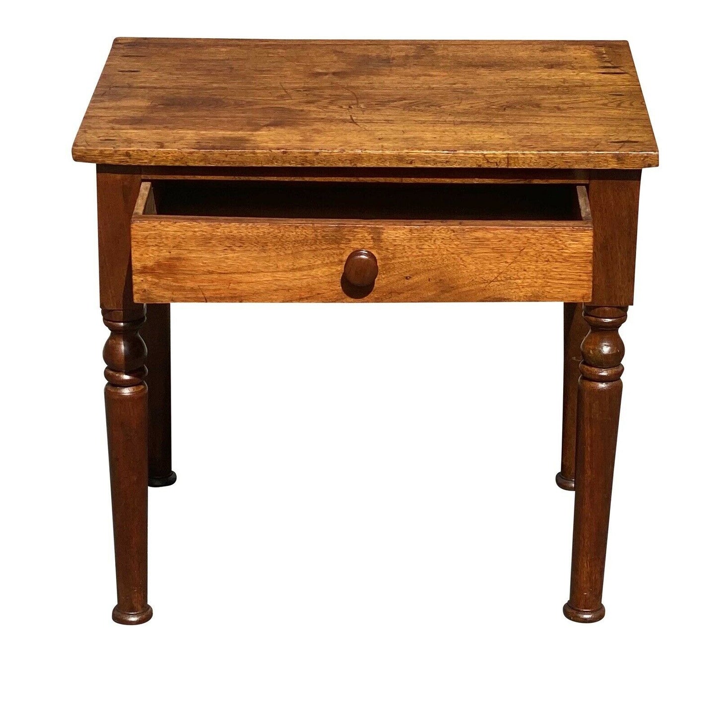 18TH C ANTIQUE FEDERAL PERIOD VIRGINIA WALNUT 1 DRAWER WORK TABLE / NIGHTSTAND