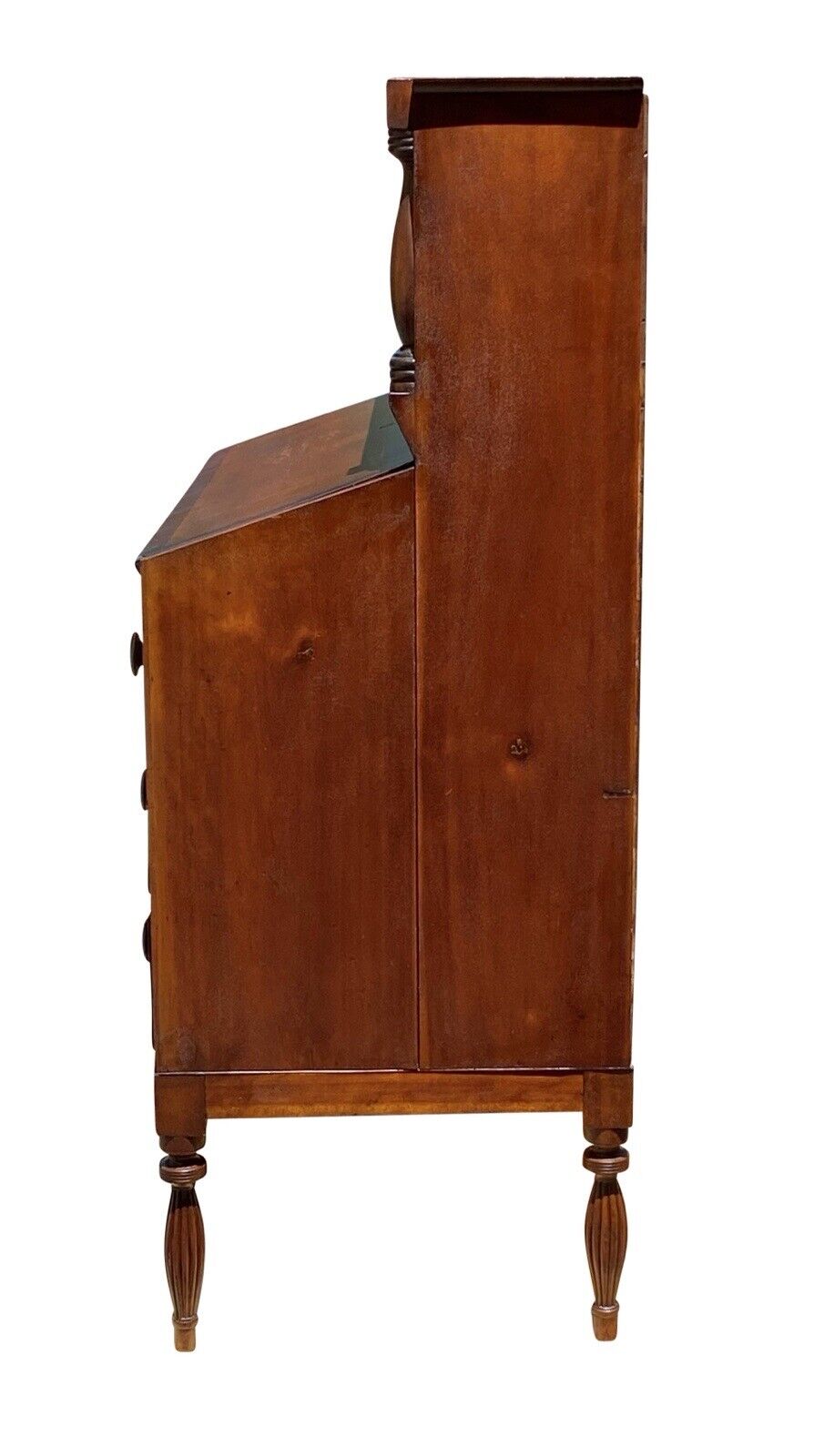 Antique Sheraton Birds Eye Maple & Cherry Vermont Tambour Secretary Desk